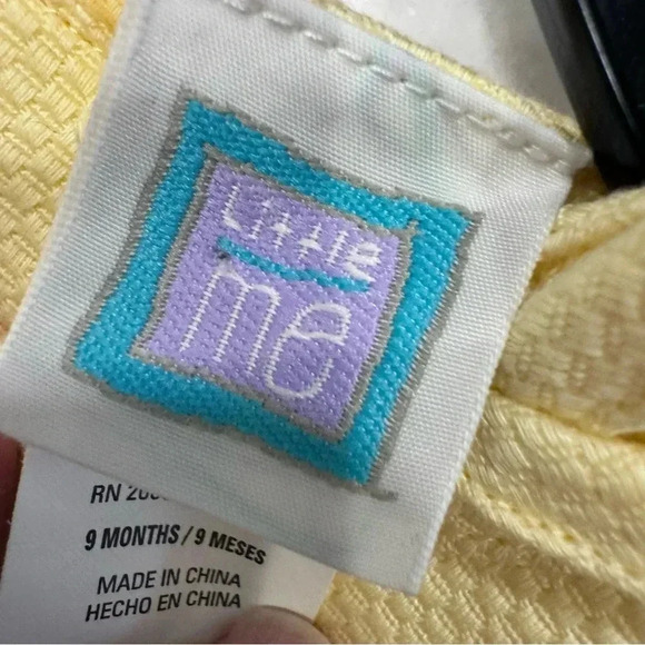 NWT Little Me Infant Girls cotton dress Yellow W/embroidered flowers 9 Months - Picture 6 of 13